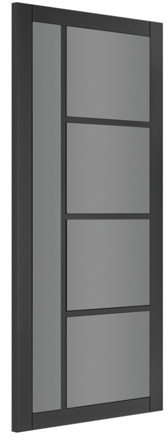 Brixton Black Internal Door with Tinted Glass (pre-finished)
